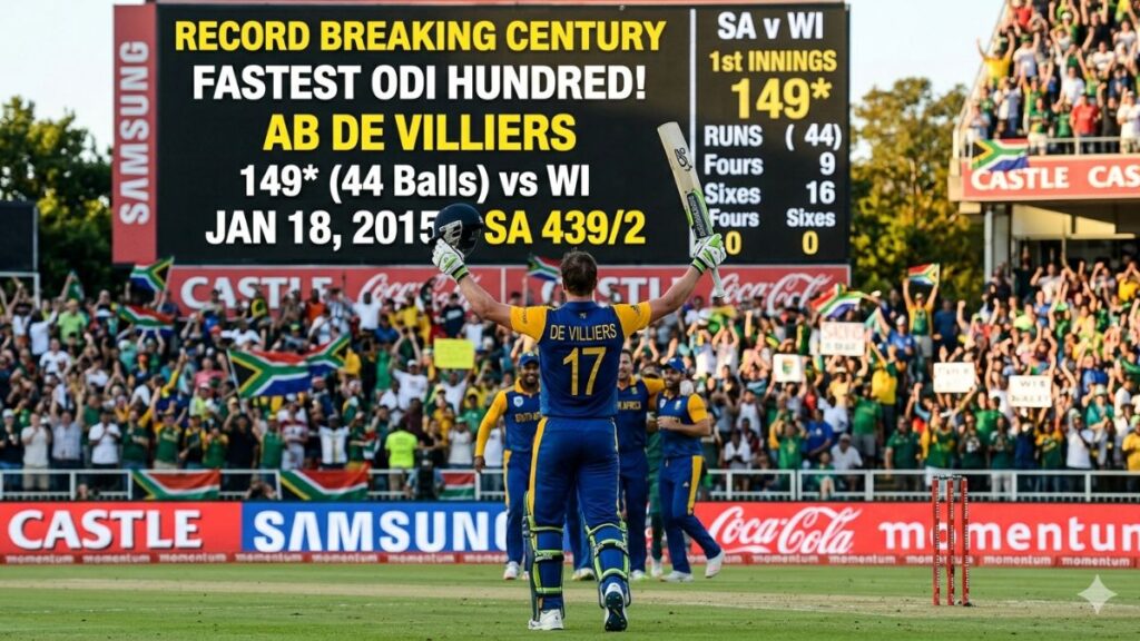 fastest century in ODI