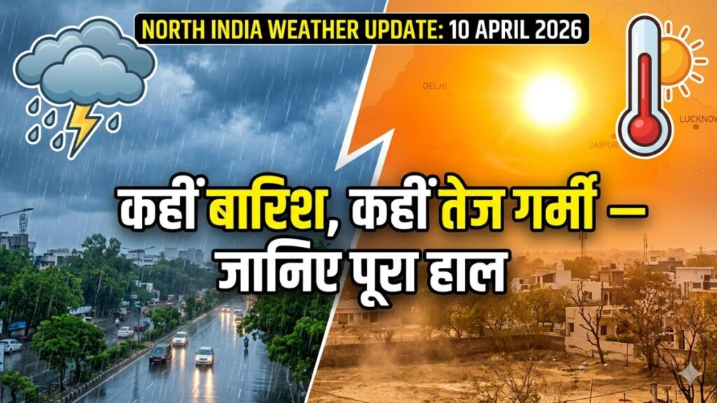 North India Weather Update 10 April 2026: कहीं बारिश, कहीं तेज गर्मी — जानिए पूरा हाल